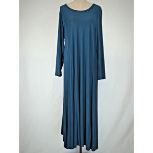 COMFY USA Navy Blue Long Sleeve Maxi Dress MODAL Womens XL #50177